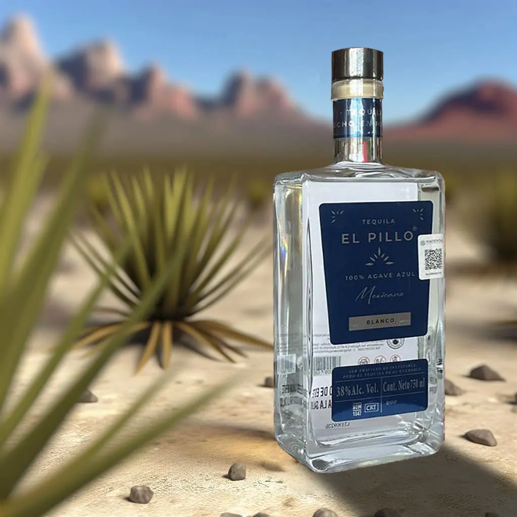 Tequila Blanco en desierto